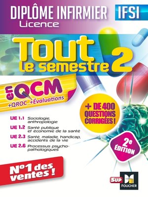 cover image of Tout le semestre 2 en QCM--QROC et évaluations IFSI--2e édition